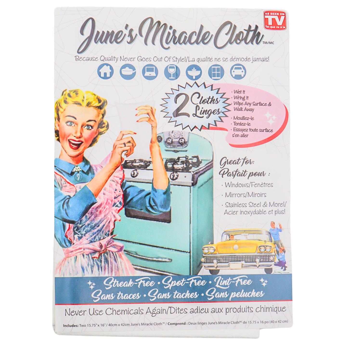 June’s Miracle Cloth 2-Pack: Streak-Free, Spotless, Lint-Free Cleaning Towels