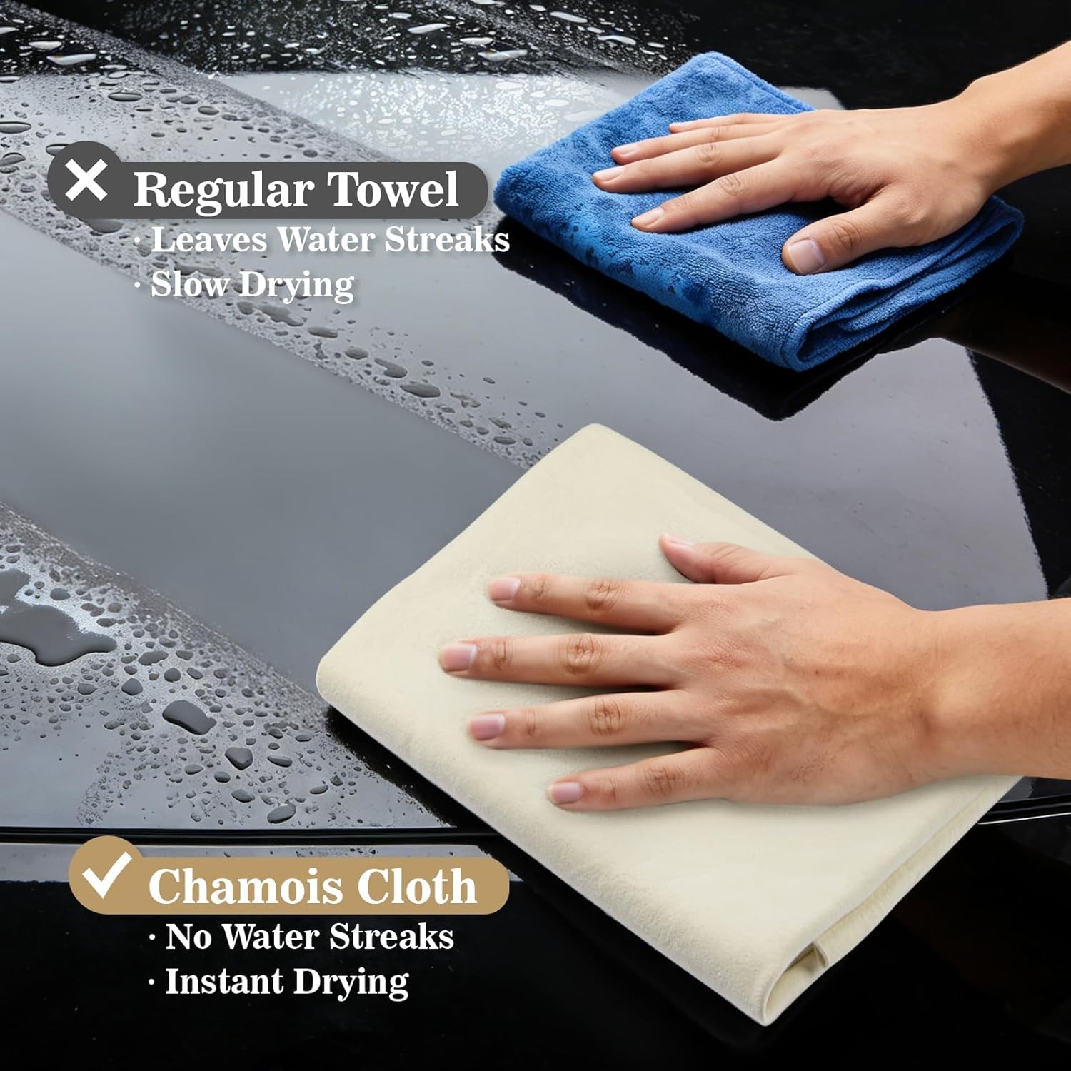 Chamois Cloth for Car – Sheepskin Cleaning Cloth Car Drying Towel Real Sheepskin