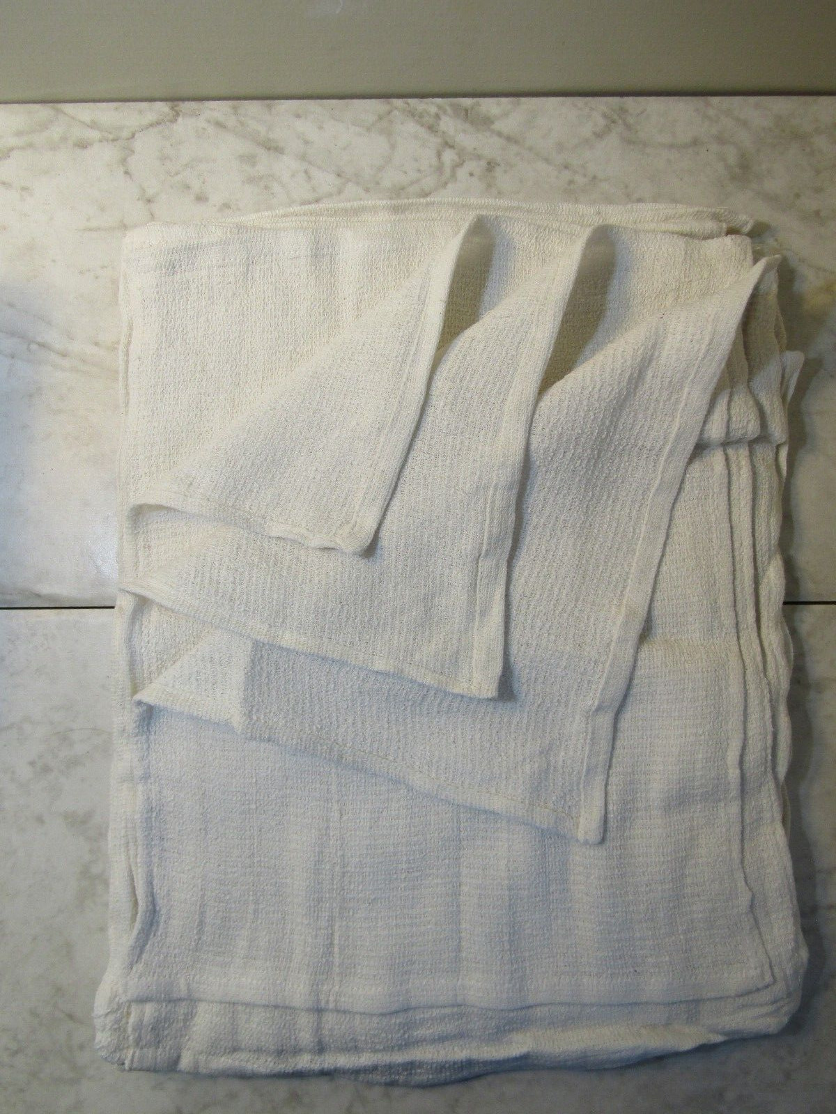 NIB White Car Wash Towels Mesh Terry 12×16 Clean Polish Dry 1 Dozen (12)