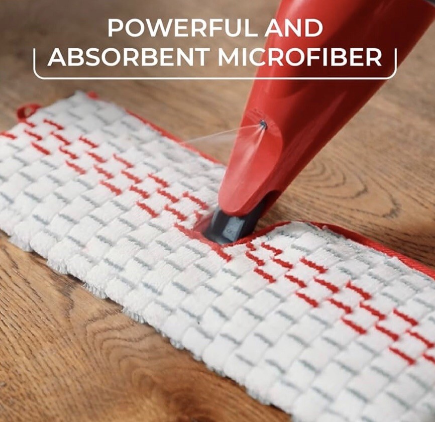 O-Cedar ProMist MaxMicrofiber Spray Mop Red/White Reusable Laminate Wood Surface