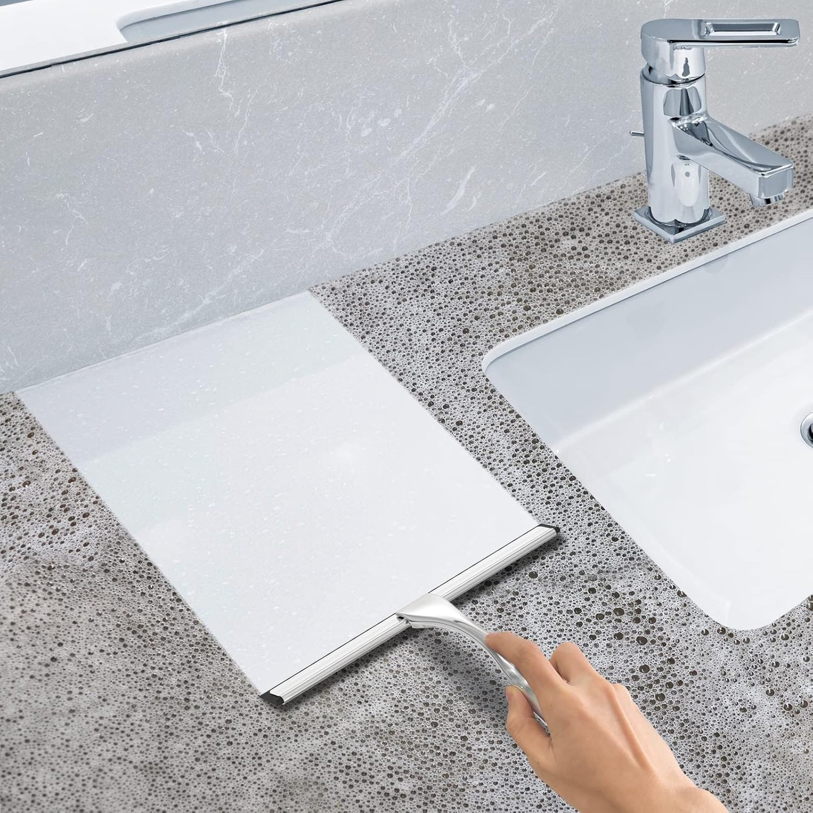 All-Purpose Stainless Steel Shower Squeegee 10 Inch Silver Glass Tile Car Mirror
