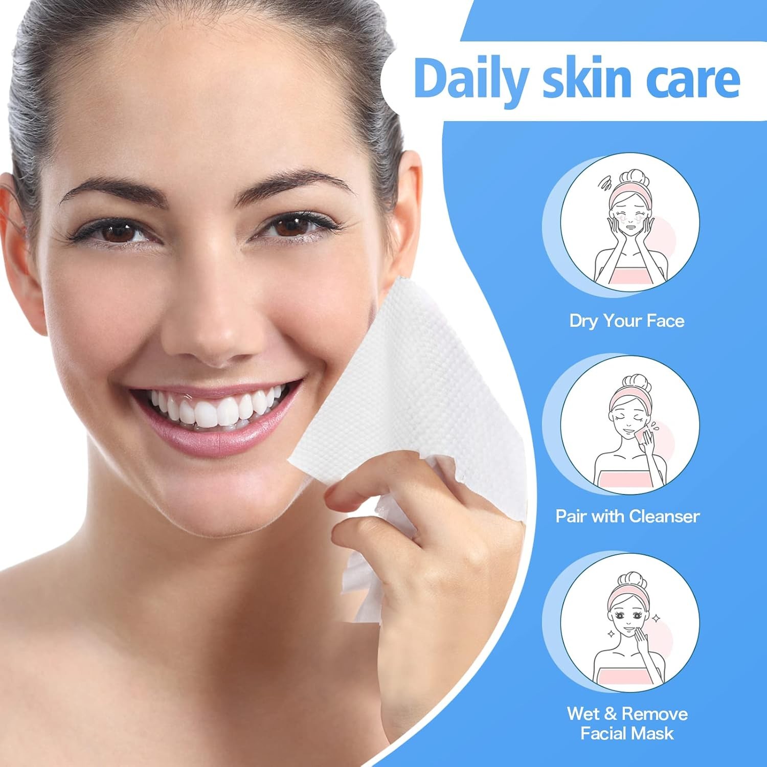 100 Count Disposable Face Towel,Thickening Ultra Soft Washcloths,Facial Cotton