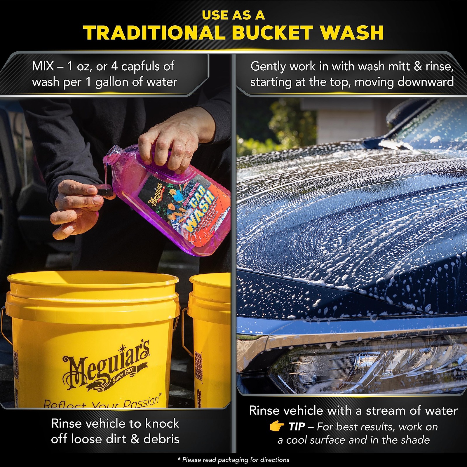Meguiar’s Deep Crystal Car Wash – 64 Fl Oz (Pack of 1), Black
