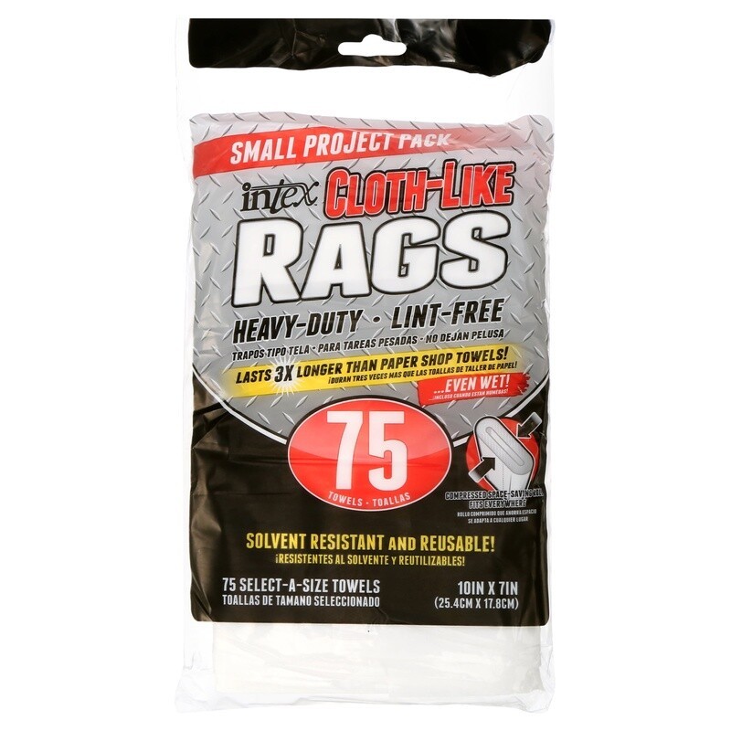 75 Count Heavy Duty Cloth-Like Cleaning Rags Lint Free Absorbent Multi Purpose
