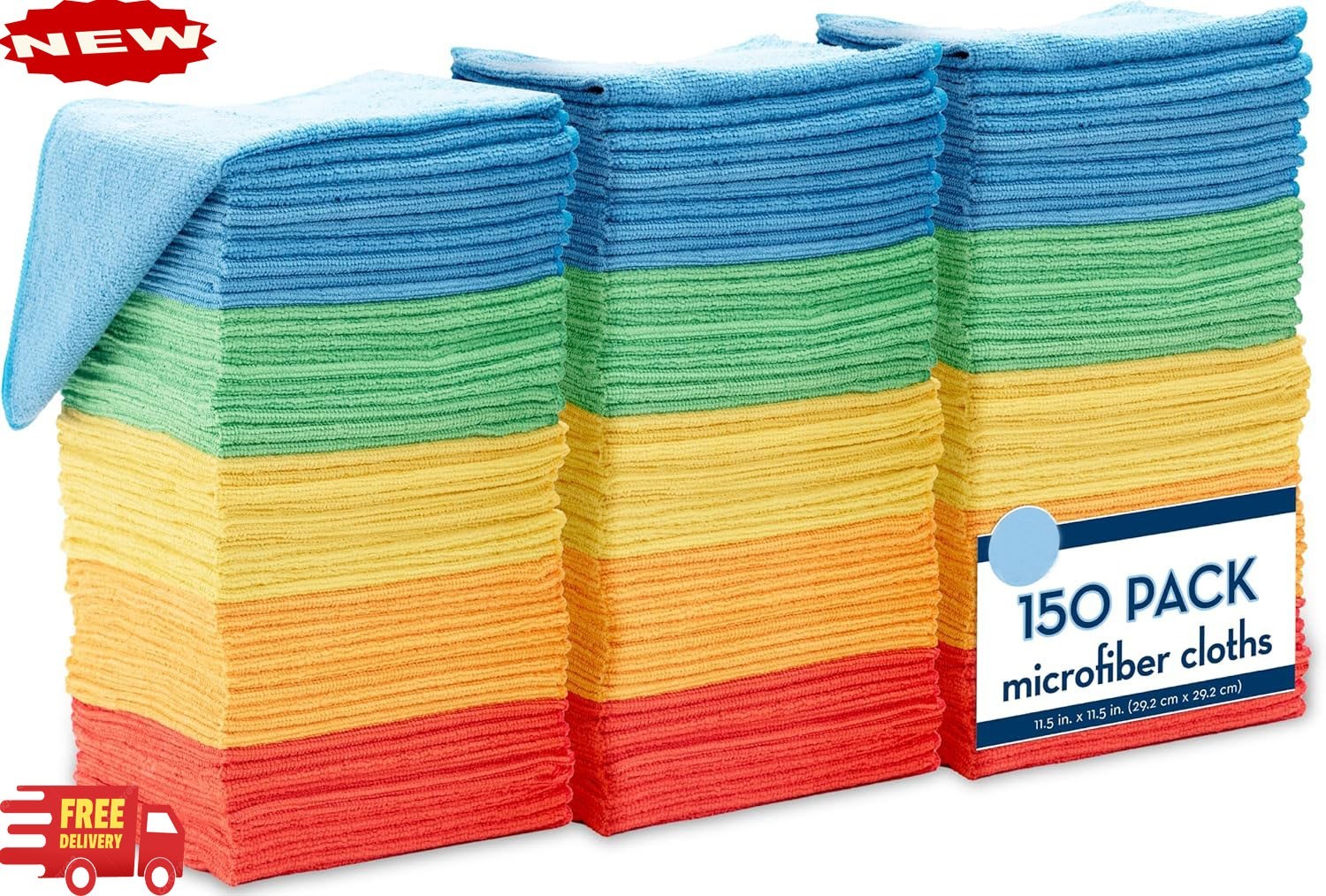 Paquete de 150 paños de microfibra para limpieza, toallas reutilizables para el