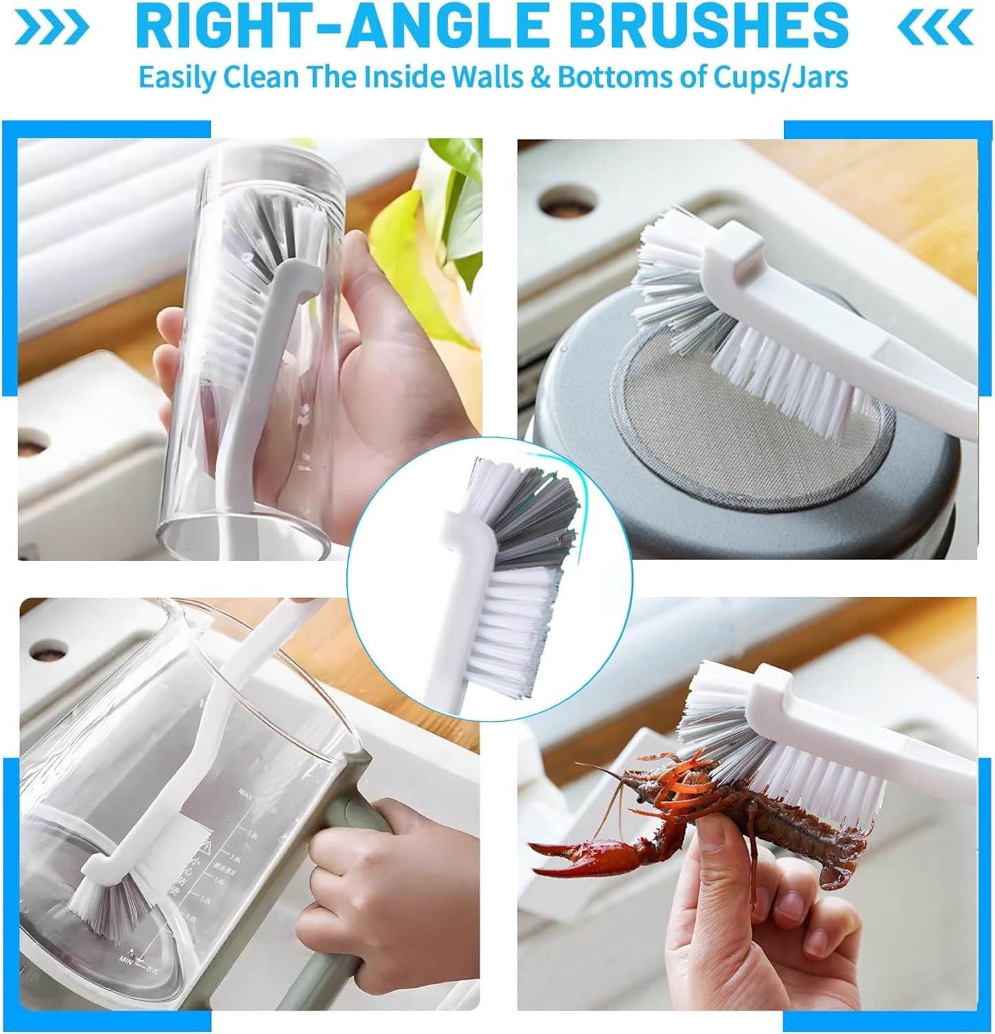 15Pcs Crevice Cleaning Brush Set, Hard Bristle Scrub Brushes Tools for Deep