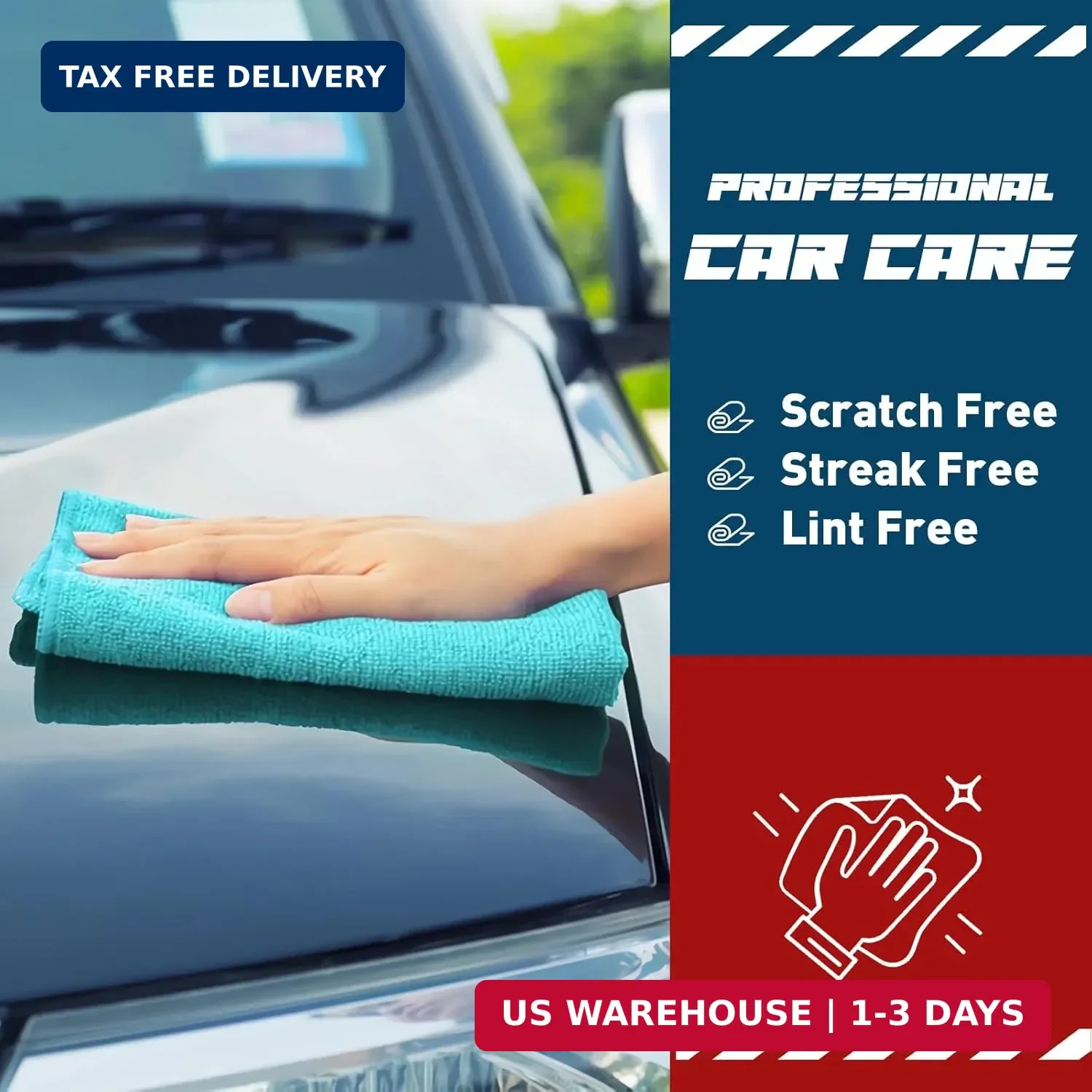 TEAWOO Microfiber Cleaning Cloths-50 Pack, Microfiber Towels Bulk, Towels for Ca