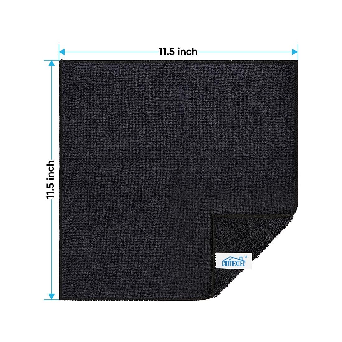 HOMEXCEL Black Microfiber Cleaning Cloth, 12 Pack Premium Microfiber Towels