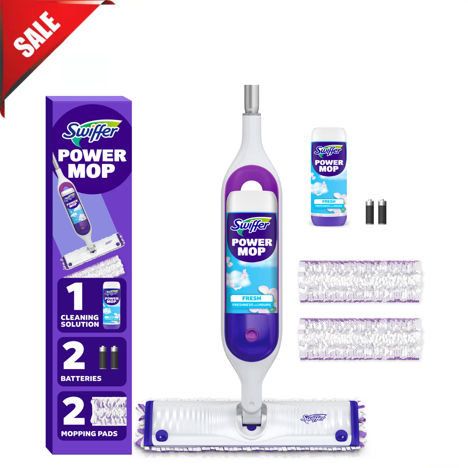 Swiffer PowerMop Multi-Surface Floor Mop Kit Fresh Scent Cleaning Set