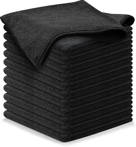 Case 96 16×16 Microfiber Cleaning/Detailing Towels, 300GSM PRO GRADE, (BLACK)
