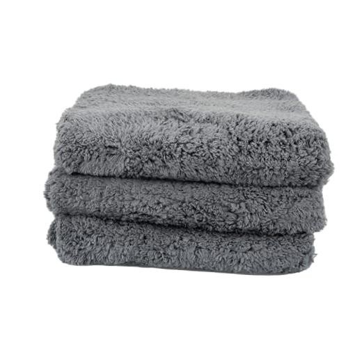 Universal Microfiber Towels – 600GSM Edgeless Design – 16″ x 16″ (3-Pack) Grey
