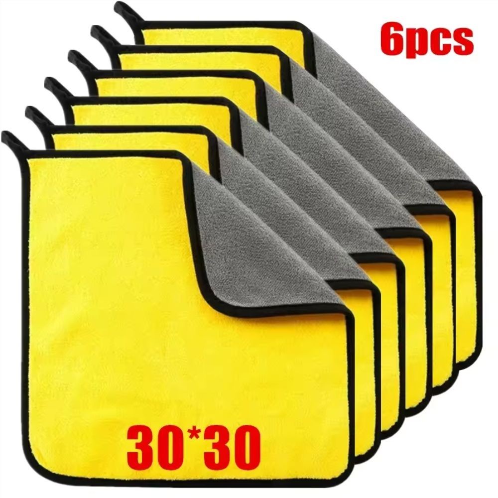 Microfiber Cleaning Towels 30x30cm Thick Soft Car Wash Drying Cloths 1/2/6/12pcs