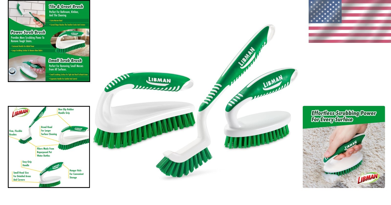 Ultimate Scrub Brush Kit: 3 Durable Brushes for Efficient Tile & Grout Cleaning