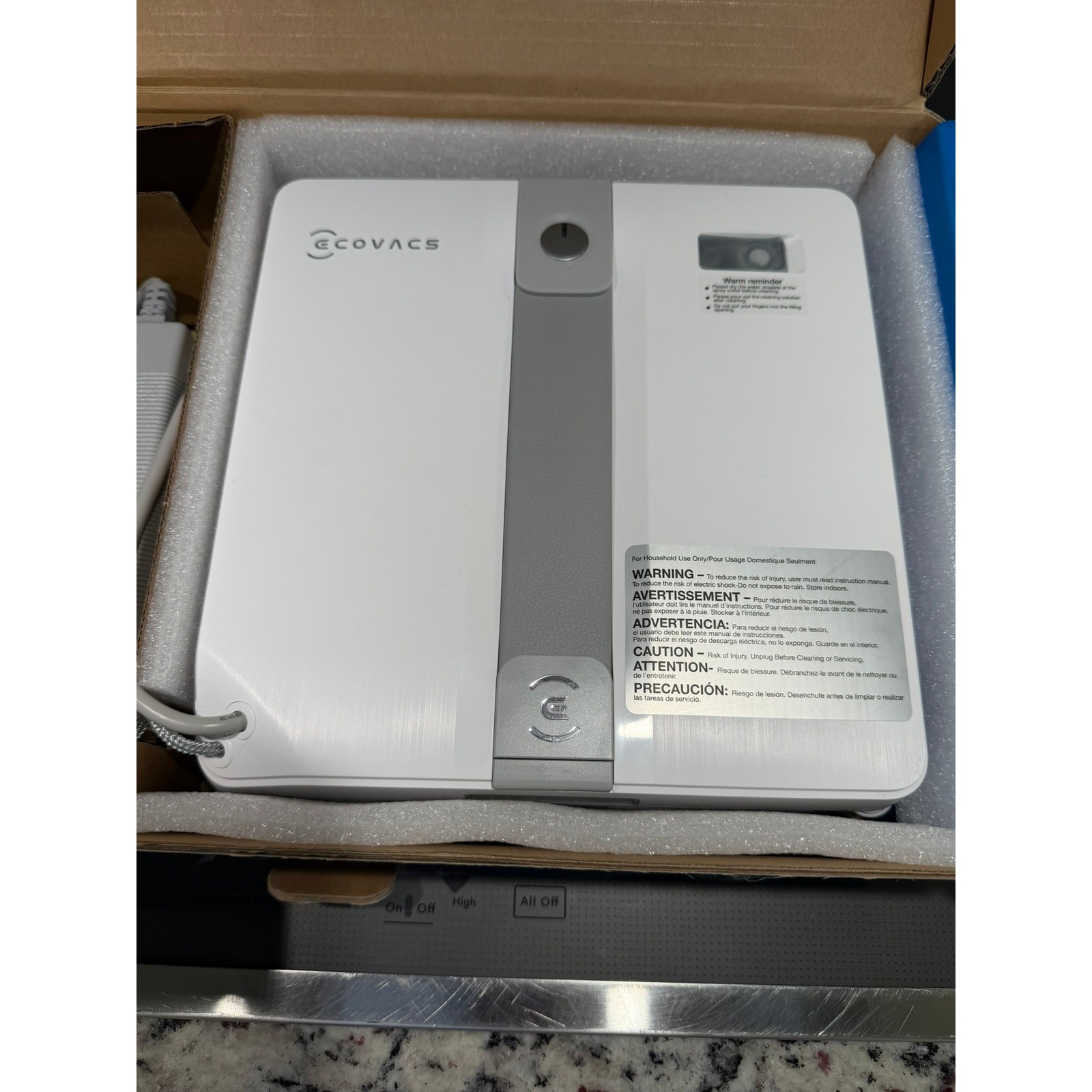 Ecovacs WINBOT Mini WG841-01 Robotic Window Cleaner Box Tested Open Original Box