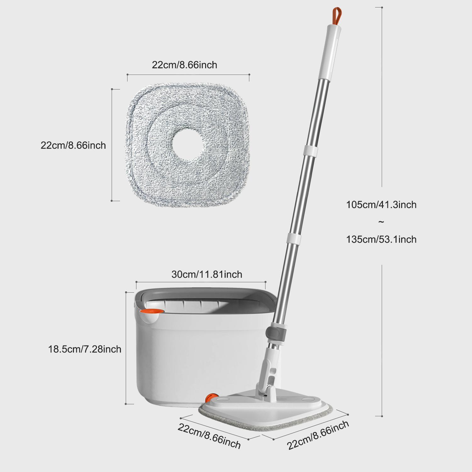 Spin Mop and Bucket System, Includes Spin Mop, Dual Compartment Mop Bucket fas