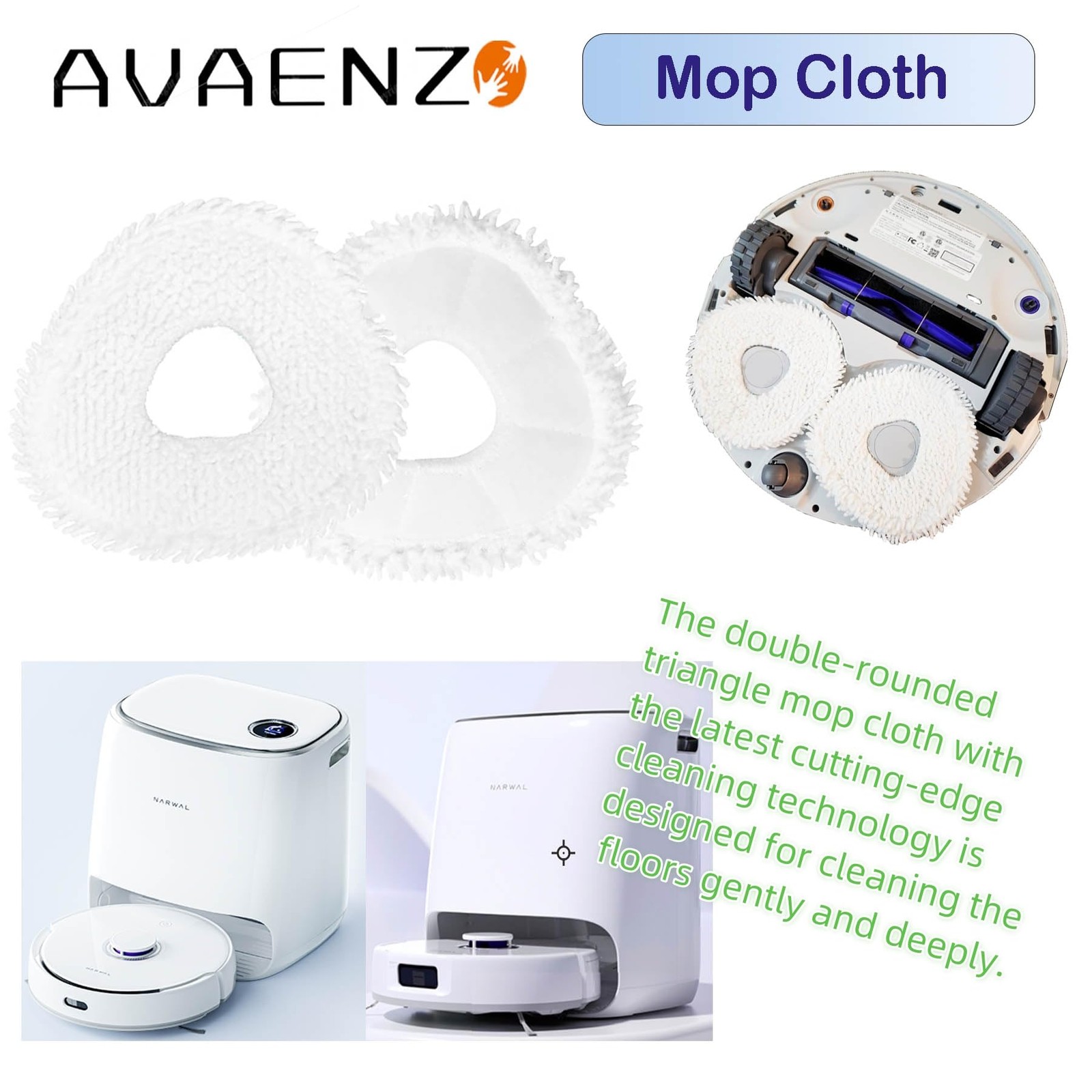 12 Pack Mop Pads with Narwal Freo X/Z Ultra Z10 Freo J3 J4 YJCC012 YJCC015 Mi…