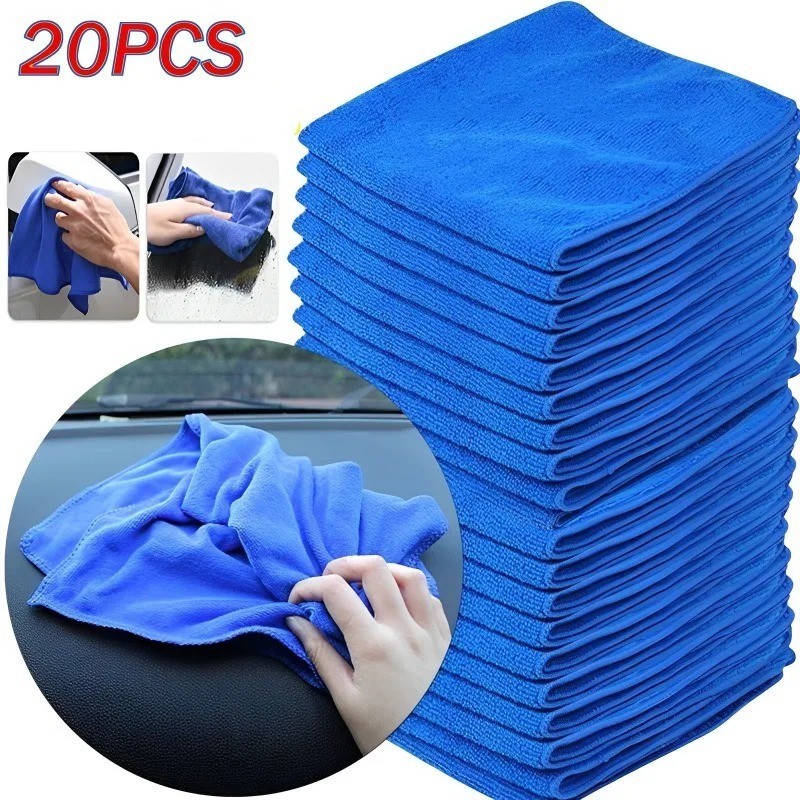20 x LARGE MICROFIBRE CLEANING AUTO CAR DETAILING SOFT CLOTHS WASH TOWEL DUSTER
