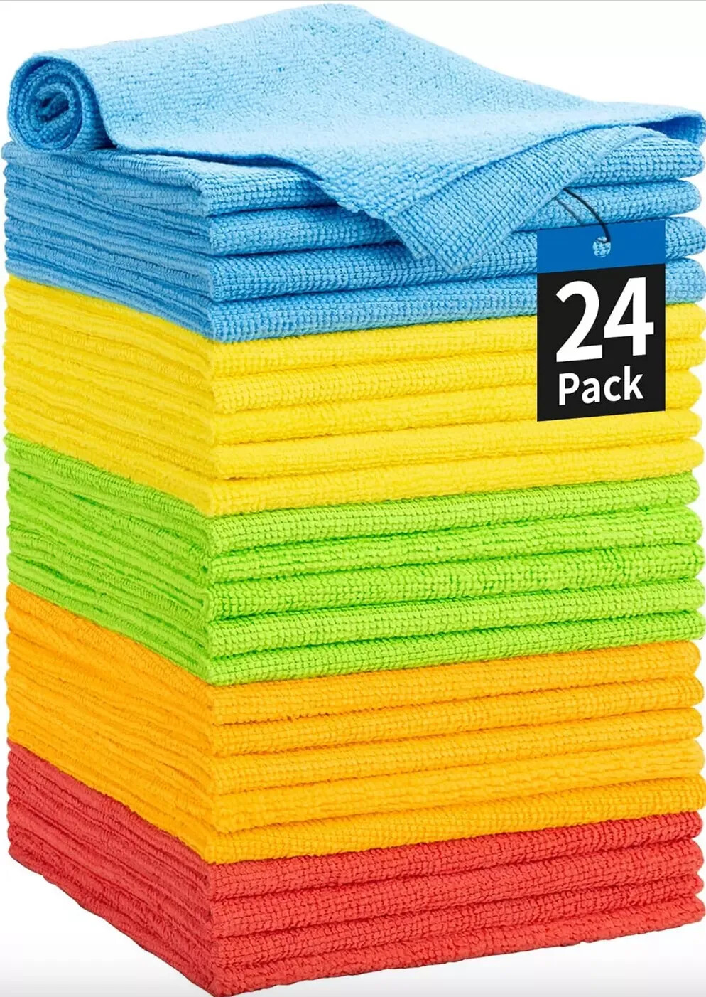 Microfiber Cleaning Cloth Set of 24 Towel Rag Car Polishing Detailing No-Scratch