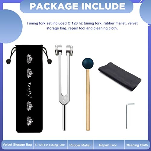 Tuning Fork Weights Aluminum Clinical Grade Nerve/Sensory with Black 128 Hz