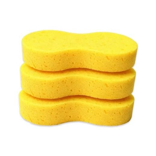 3 PCS Car Wash Sponge, Easy-Grip Large Auto Body Window Cleaning Yellow
