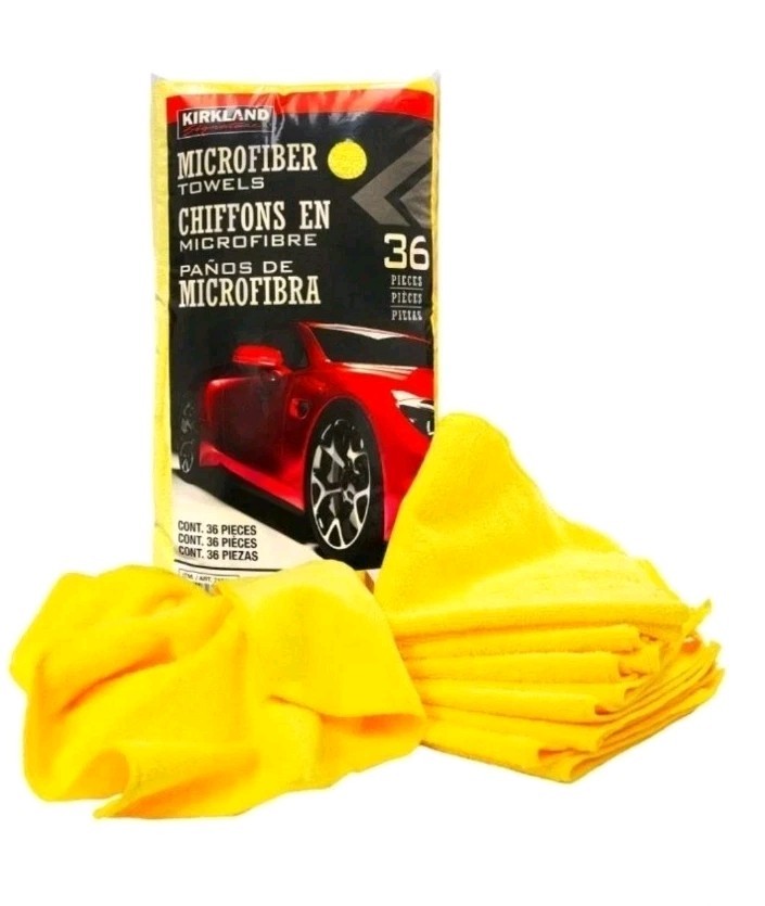 Kirkland Signature Ultra Plush Microfiber Towel, Yellow, 16 in X 16 In, 36-Count