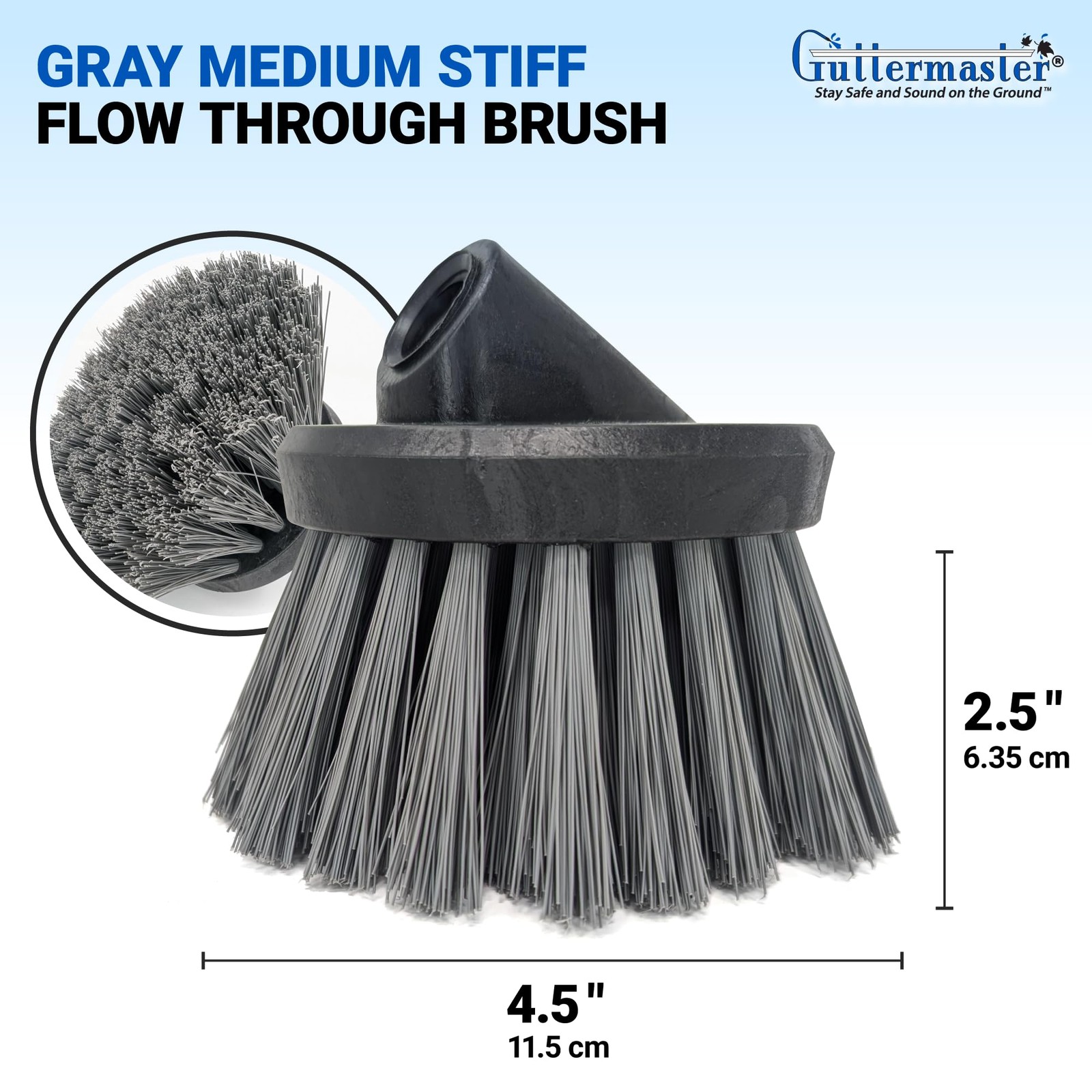Gutter Master Guttermaster Gm-314P Grey 4.5 Inch Diameter Round Medium Stiff