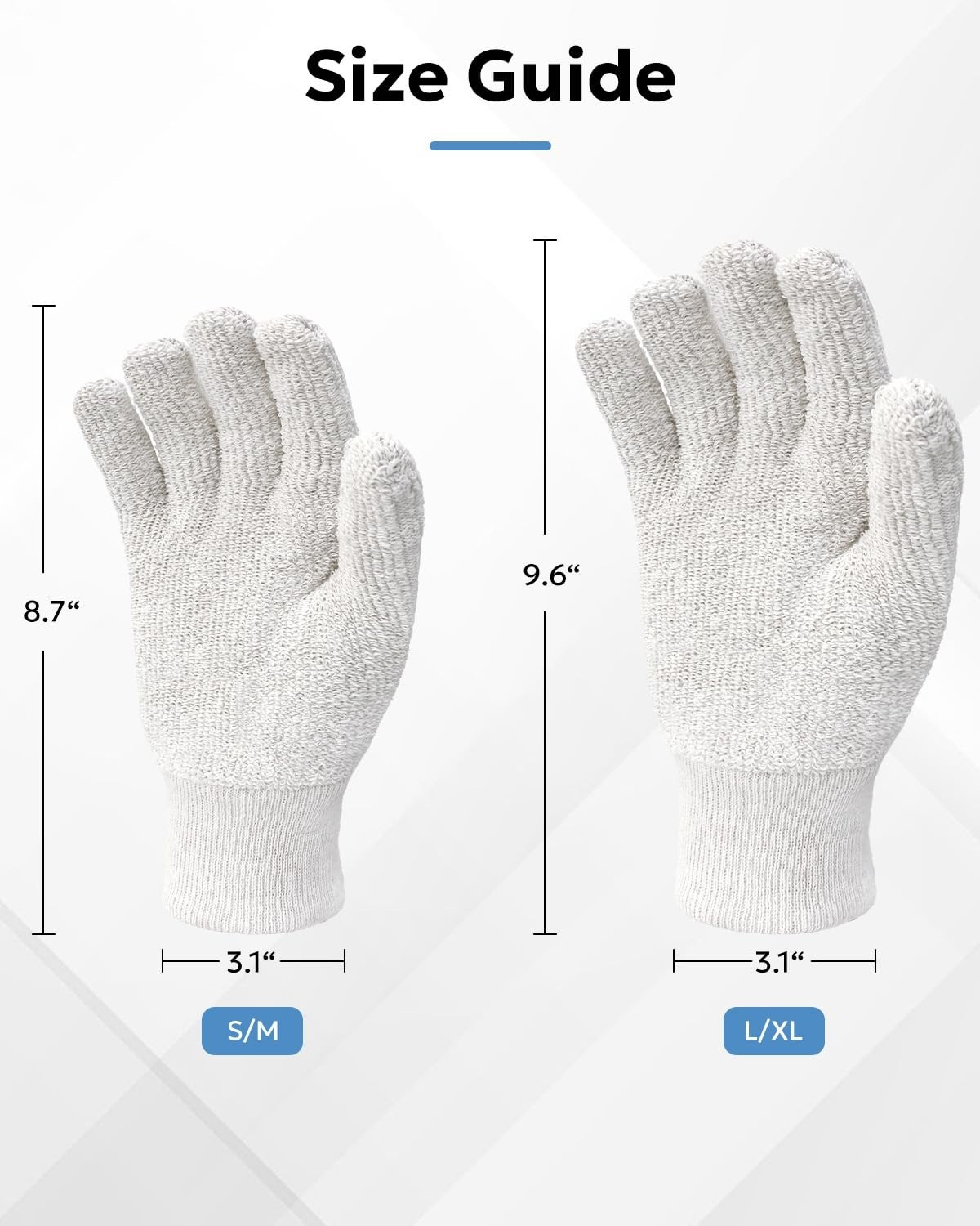 EvridWear Sterling Silver Polishing Cleaning Gloves with Terry Loop Cloth