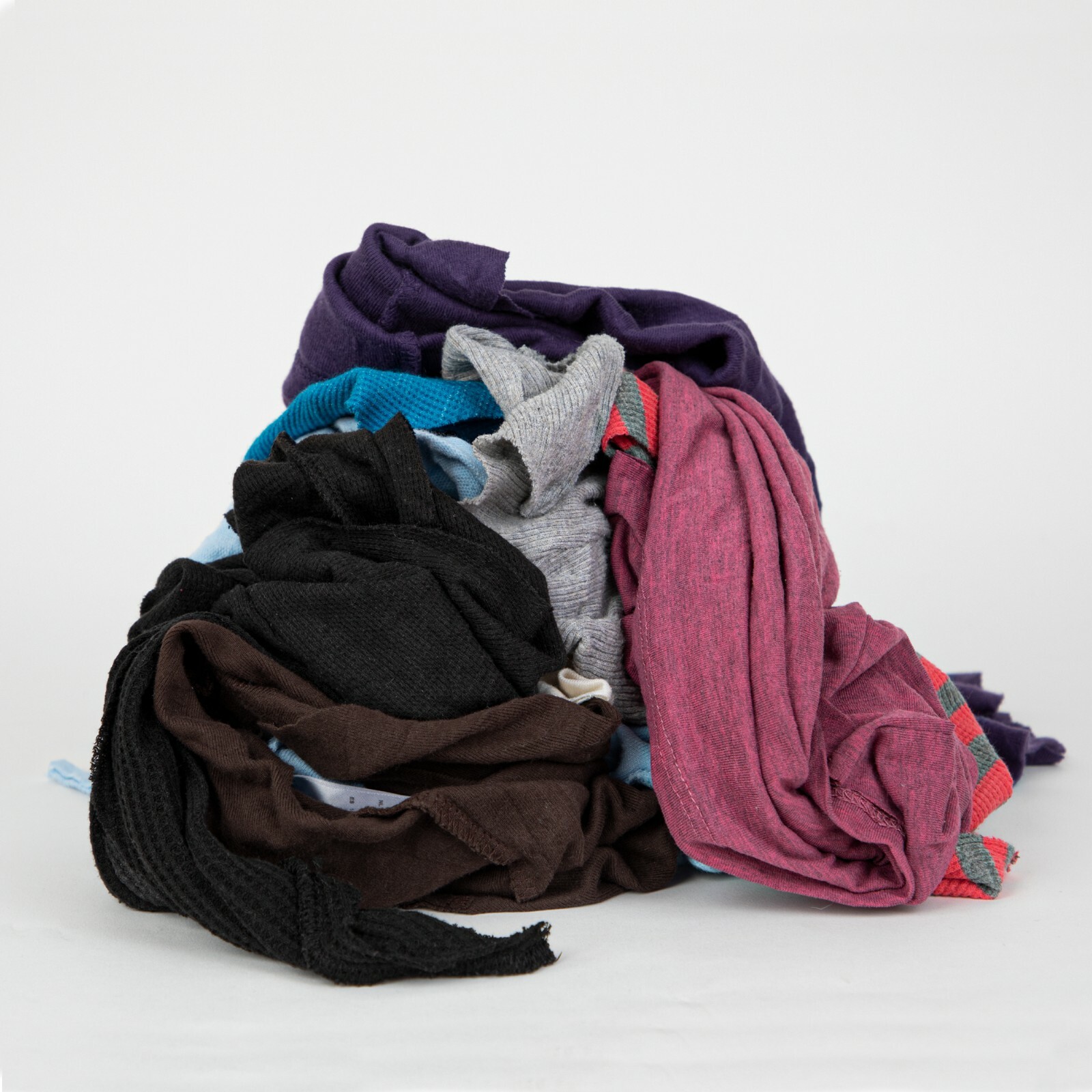 Recycled T-Shirt Rags for Cleaning, Package Size Options, Multi-Purpose, Colors
