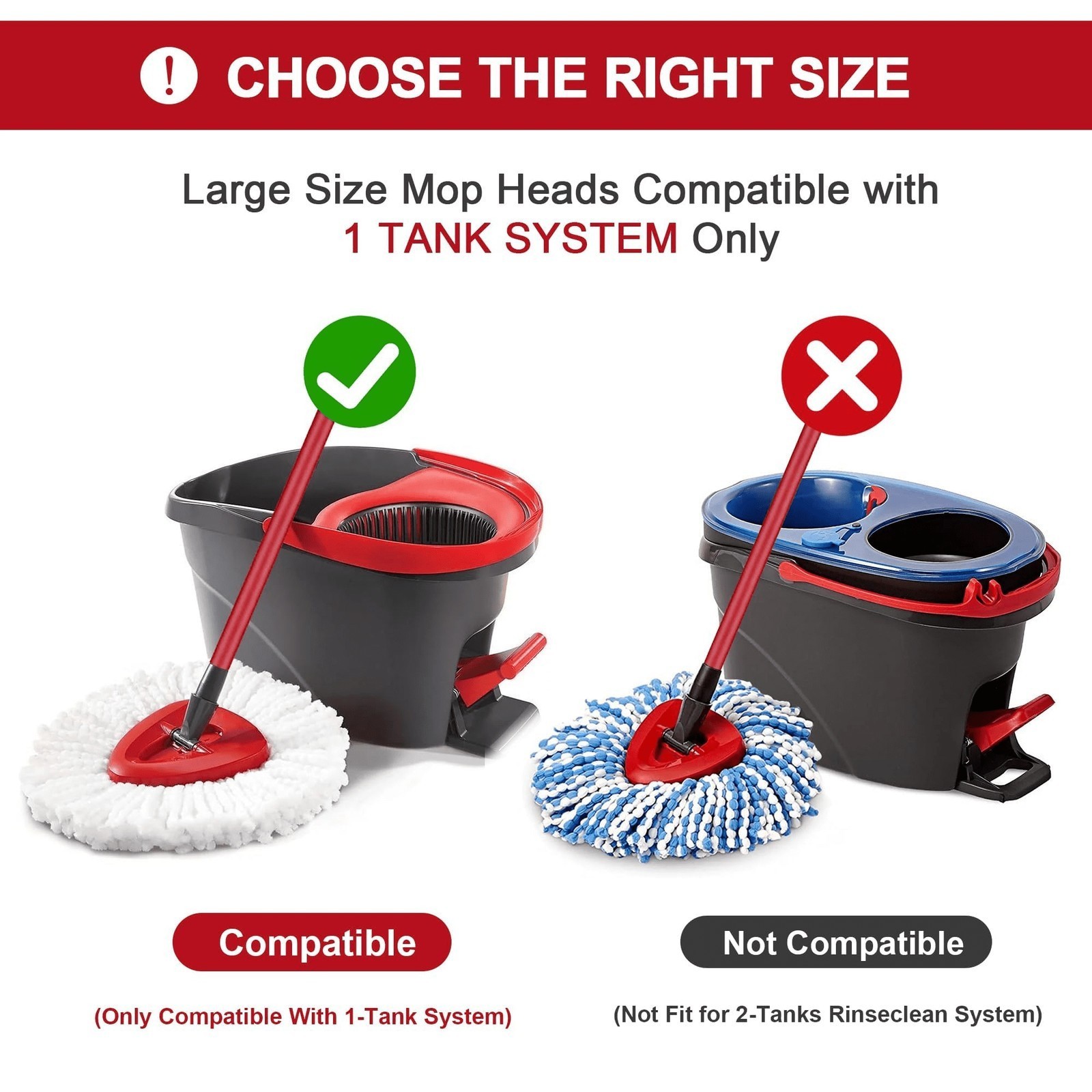 1-6Replacement Microfiber Mop HEAD For O-Cedar Spin Mop Easy Clean Wring Refill