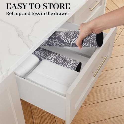 Dish Drying Mat Super Absorbent Kitchen Counter Mat Rubber 15″ x 18″ Gray