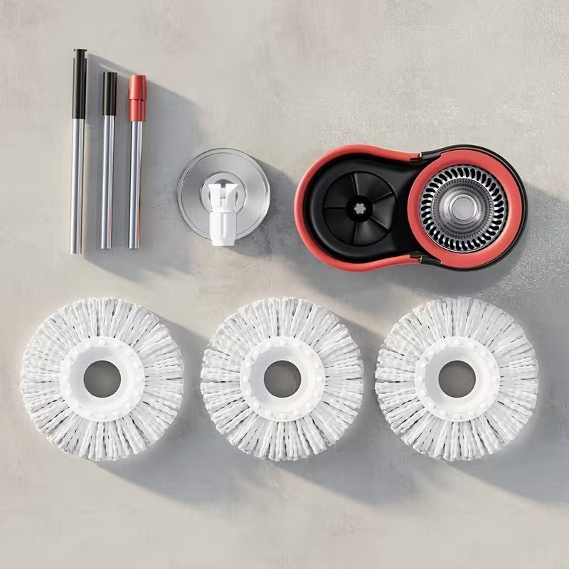 360° Spin Mop and Bucket with Wringer Set Spinning Mop System 3 Mop Refill