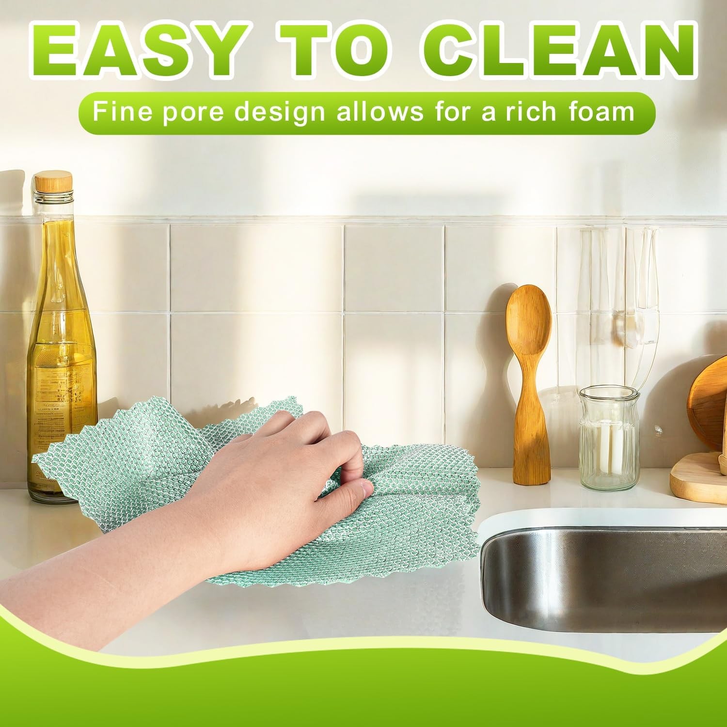12 Pcs Multipurpose Wire Dishwashing Rag, Upgraded Double-Layer Non-Scratch Wire