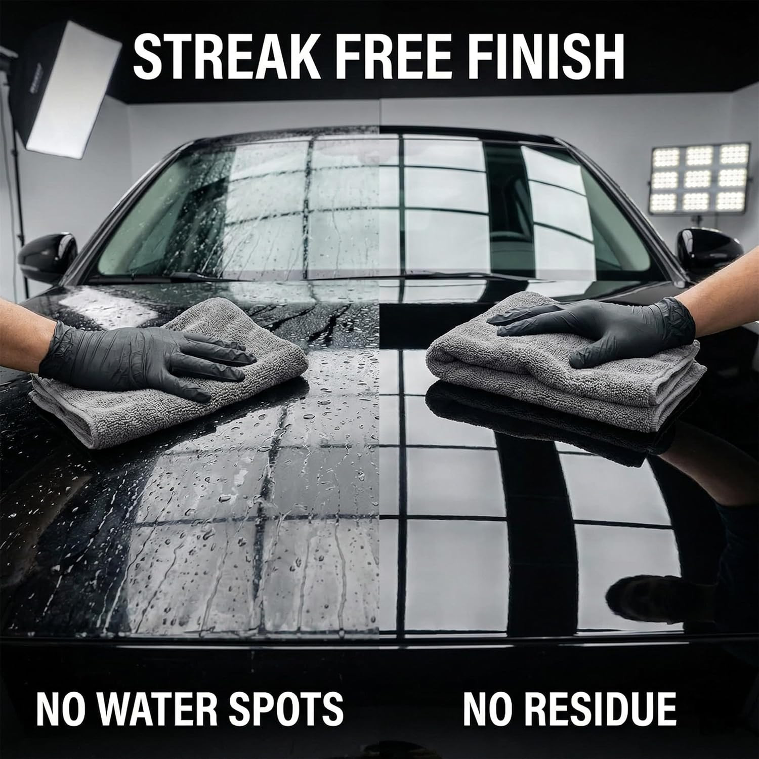 2 Pack Professional Large Microfiber Car Drying Towels , Scratch Free, Lint