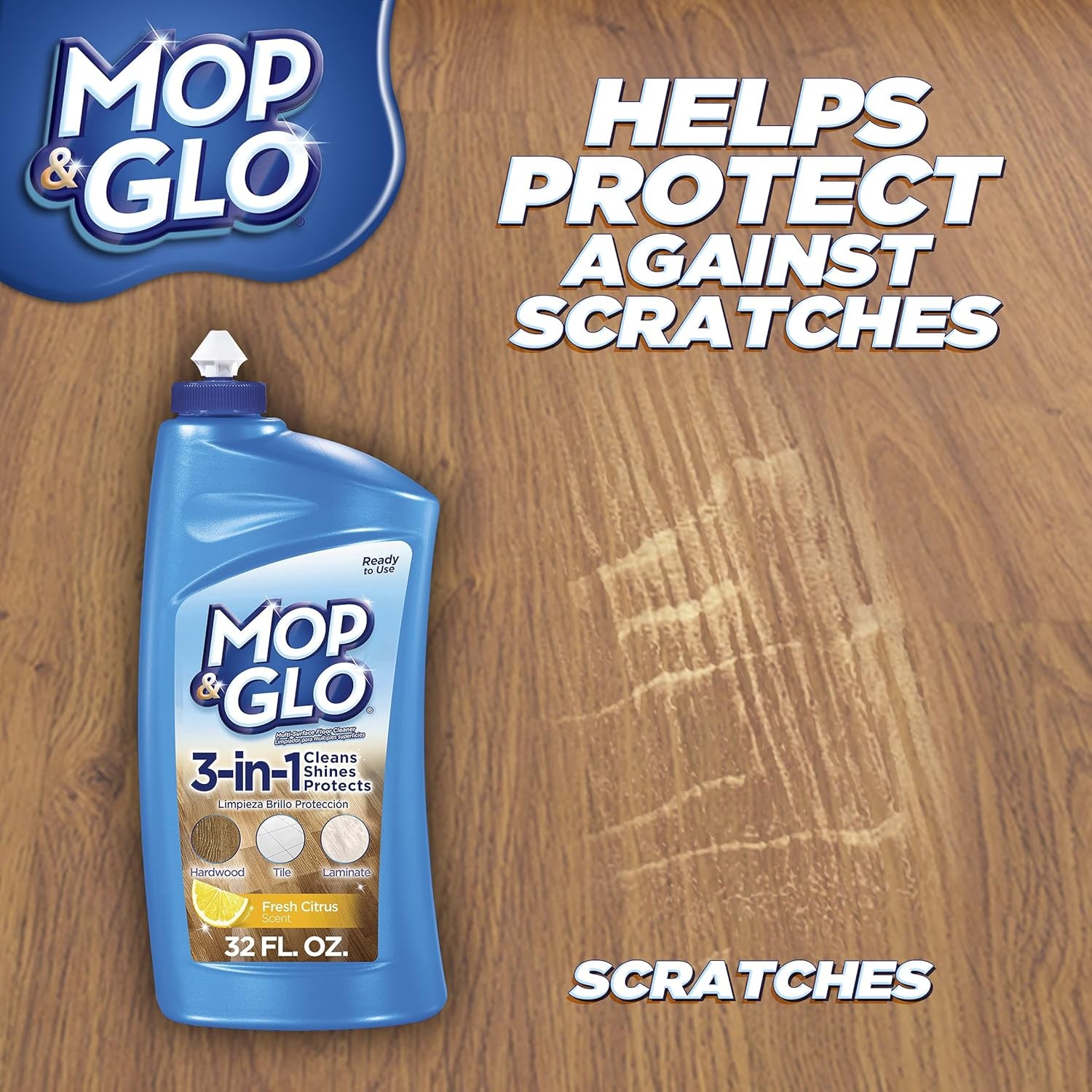 Professional Multi Surface Floor Cleaner Fresh Citrus Scent Shines Protect floor