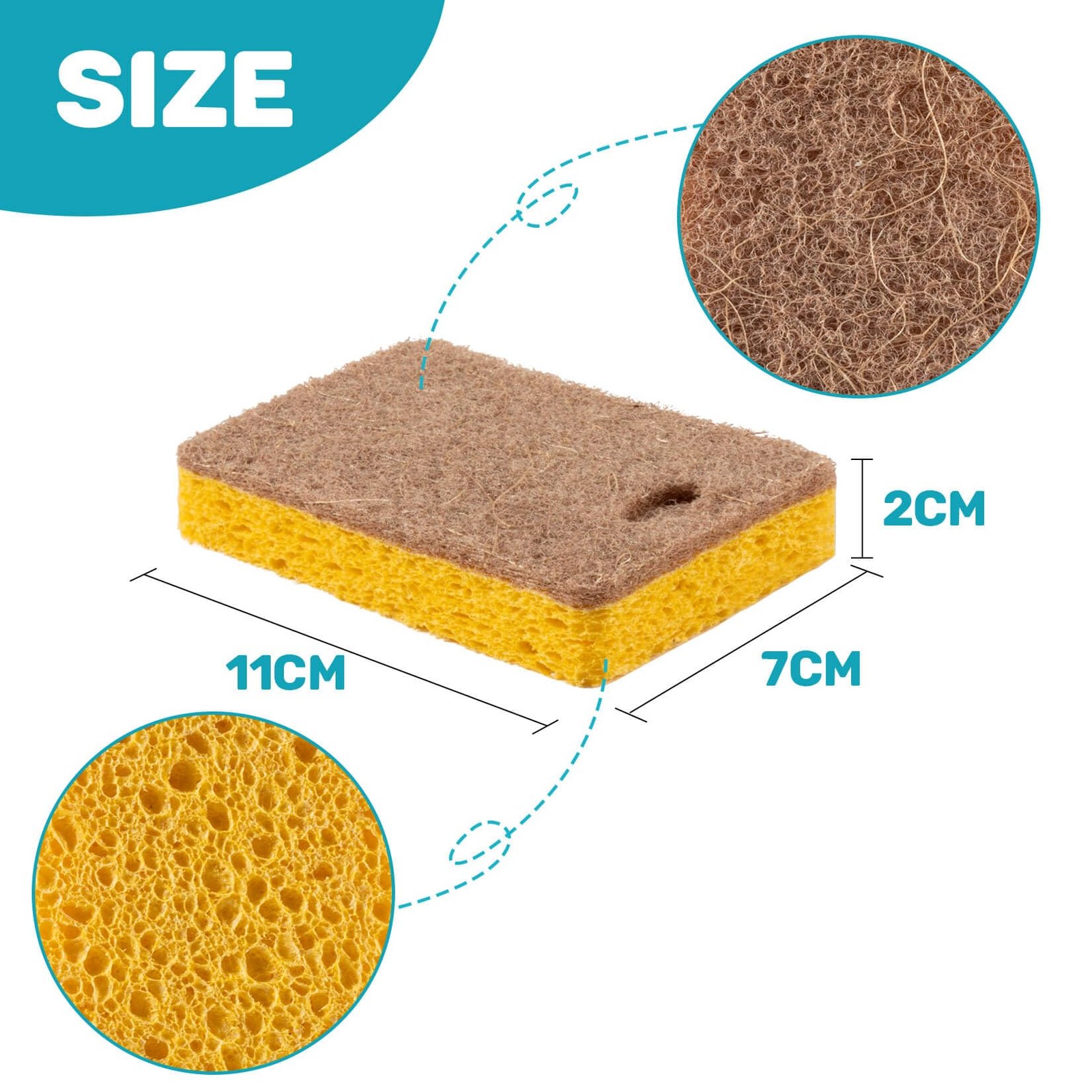 10PCS Natural Sponges for Dishes Biodegradable Sponges Kitchen Eco Friendly …
