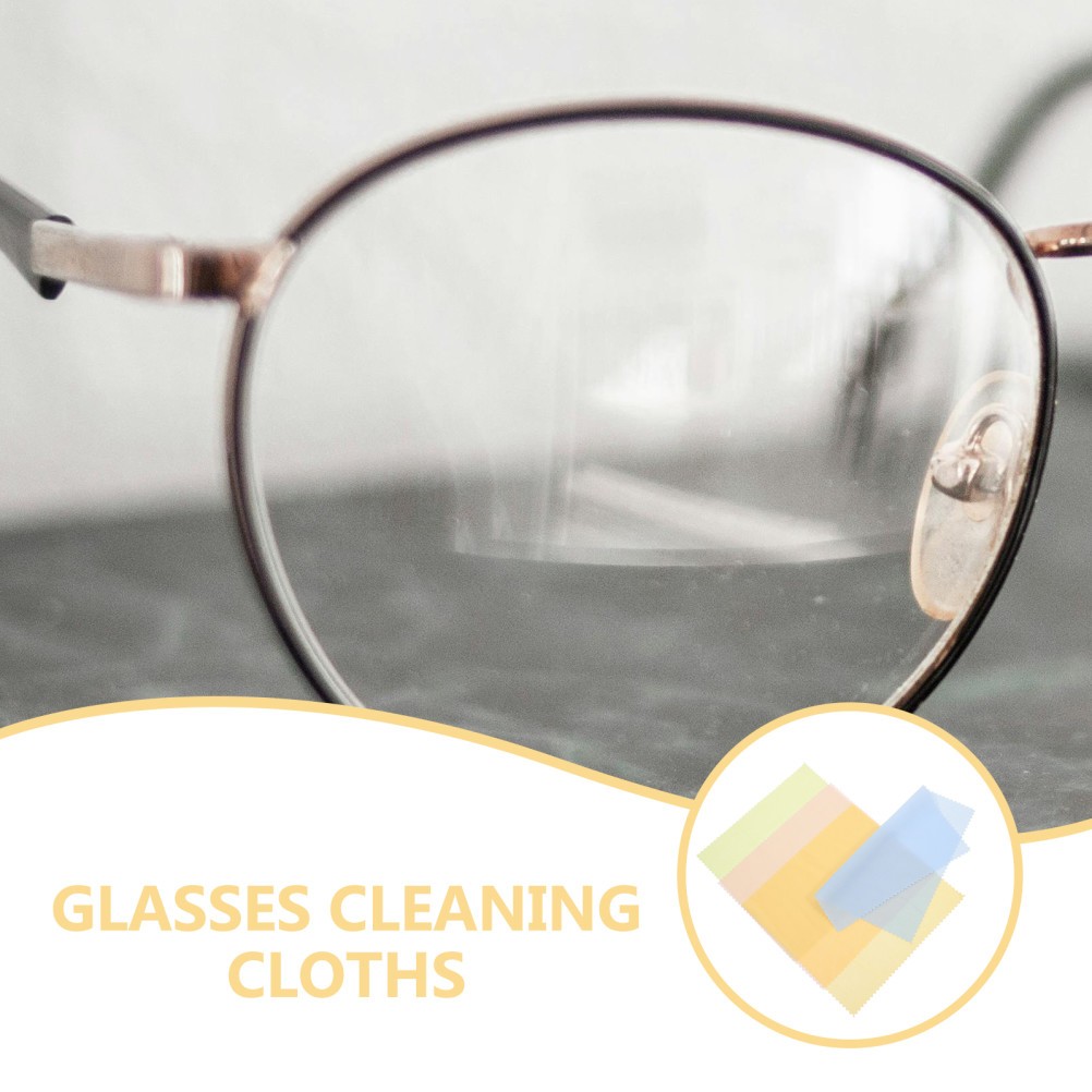 100Pcs Reusable Fiber Cleaning Cloths for Eyeglasses Assorted Color Lightweight