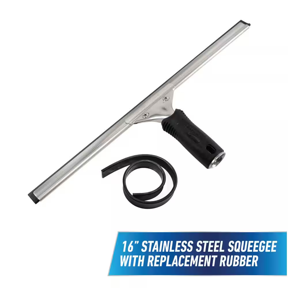 16 In. Performance Grip Squeegee with Bonus Rubber Blade