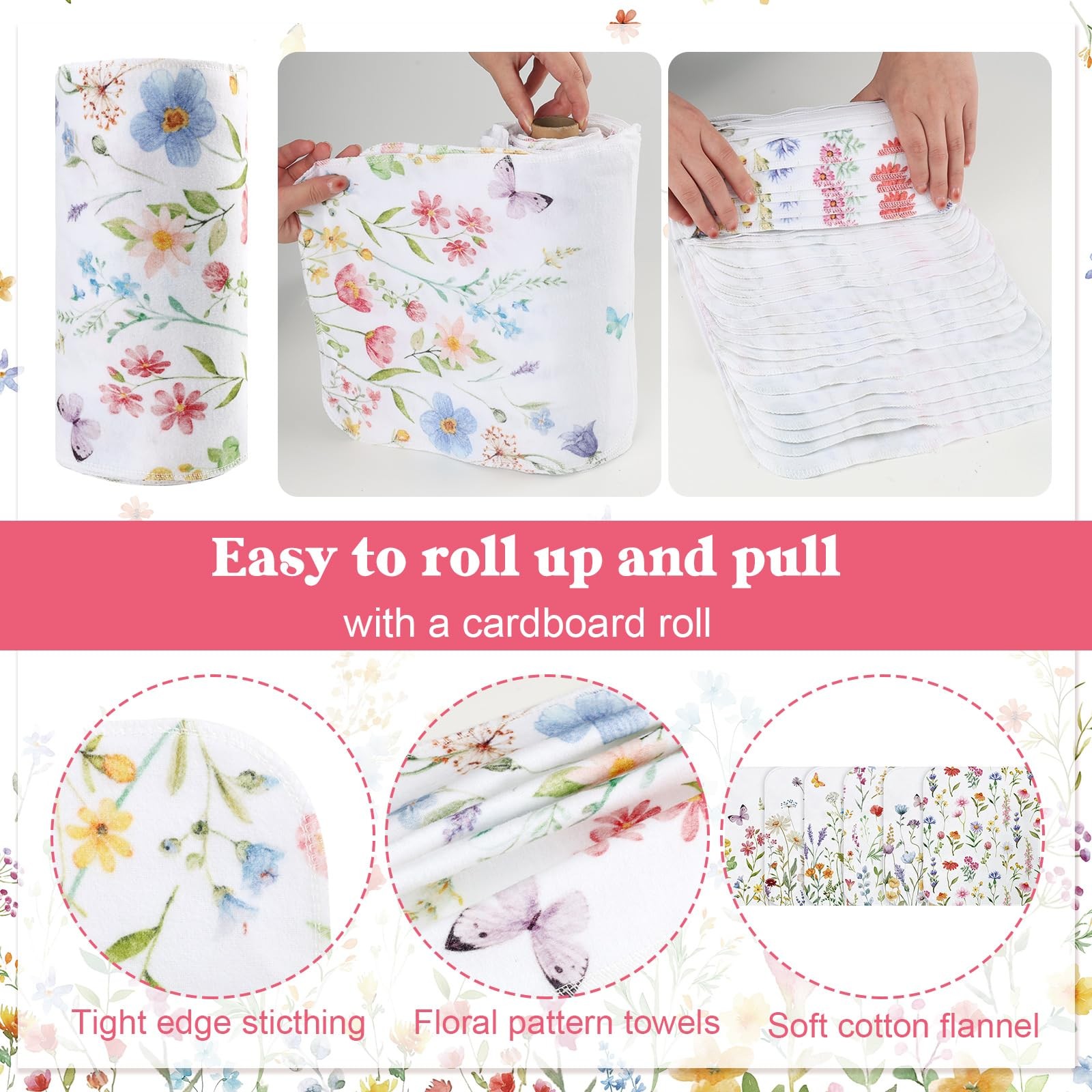 36 Pcs Reusable Paper Towels Roll Paperless Cotton Cloth 9.8″ X 11″ Washable …