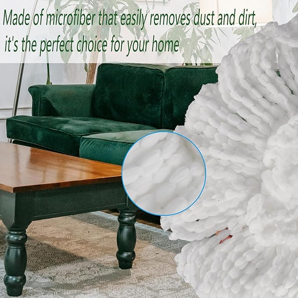 Replacement Microfiber Mop Head Easy Wring Refill For O-Cedar,Brush+mop base kit