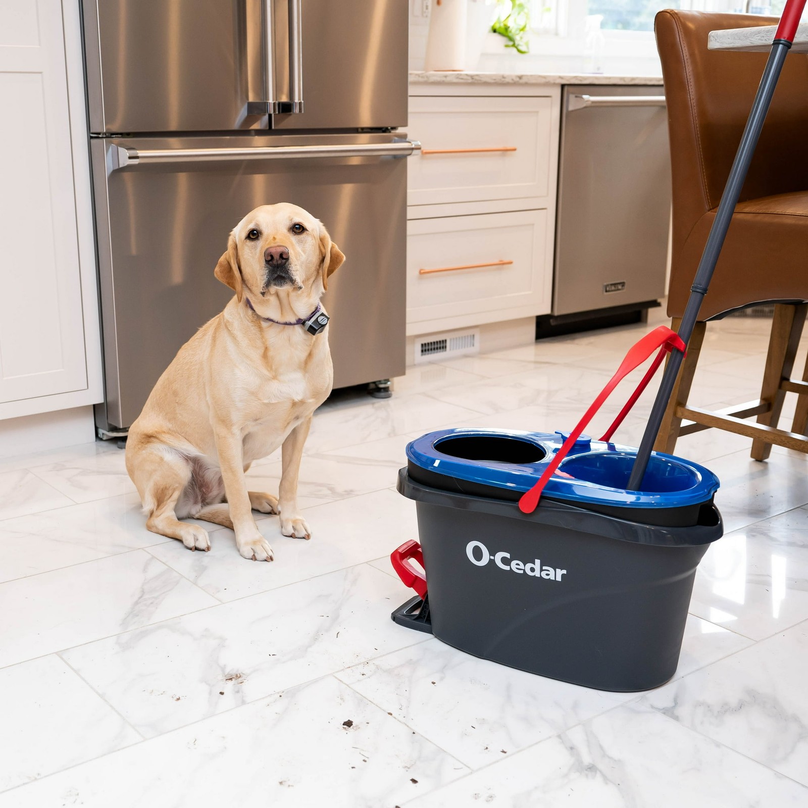 O-Cedar RinseClean Spin Mop With 2-Tank System and Microfiber Mop Head