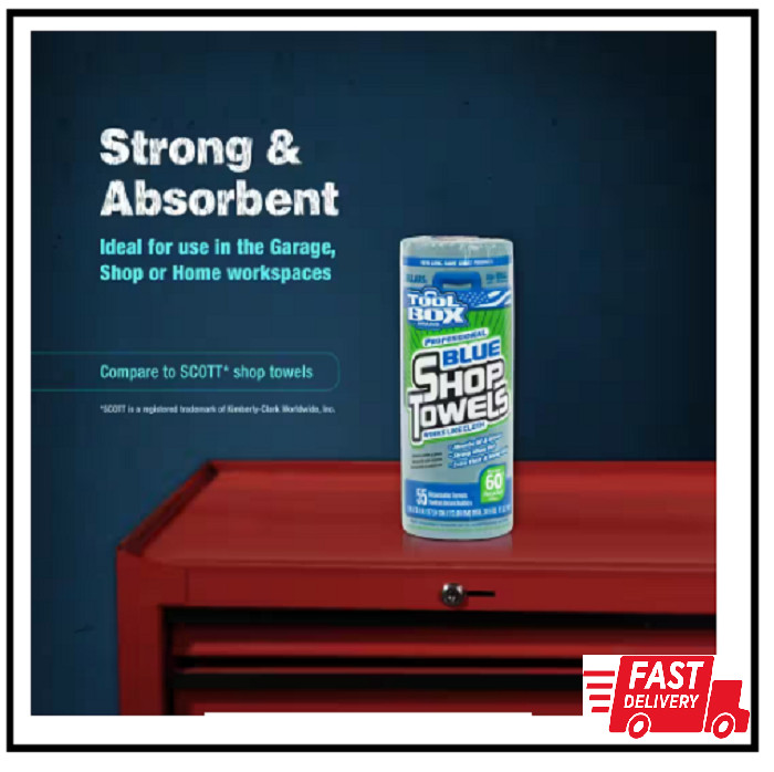 Z400 Blue 55-Count roll of Shop Towel Cleaning Wipes