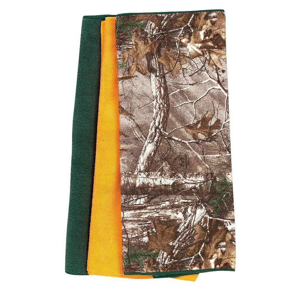New RealTree LifeLine Microfiber Towels – 3 Pack – Green, Orange, & Camo – USA