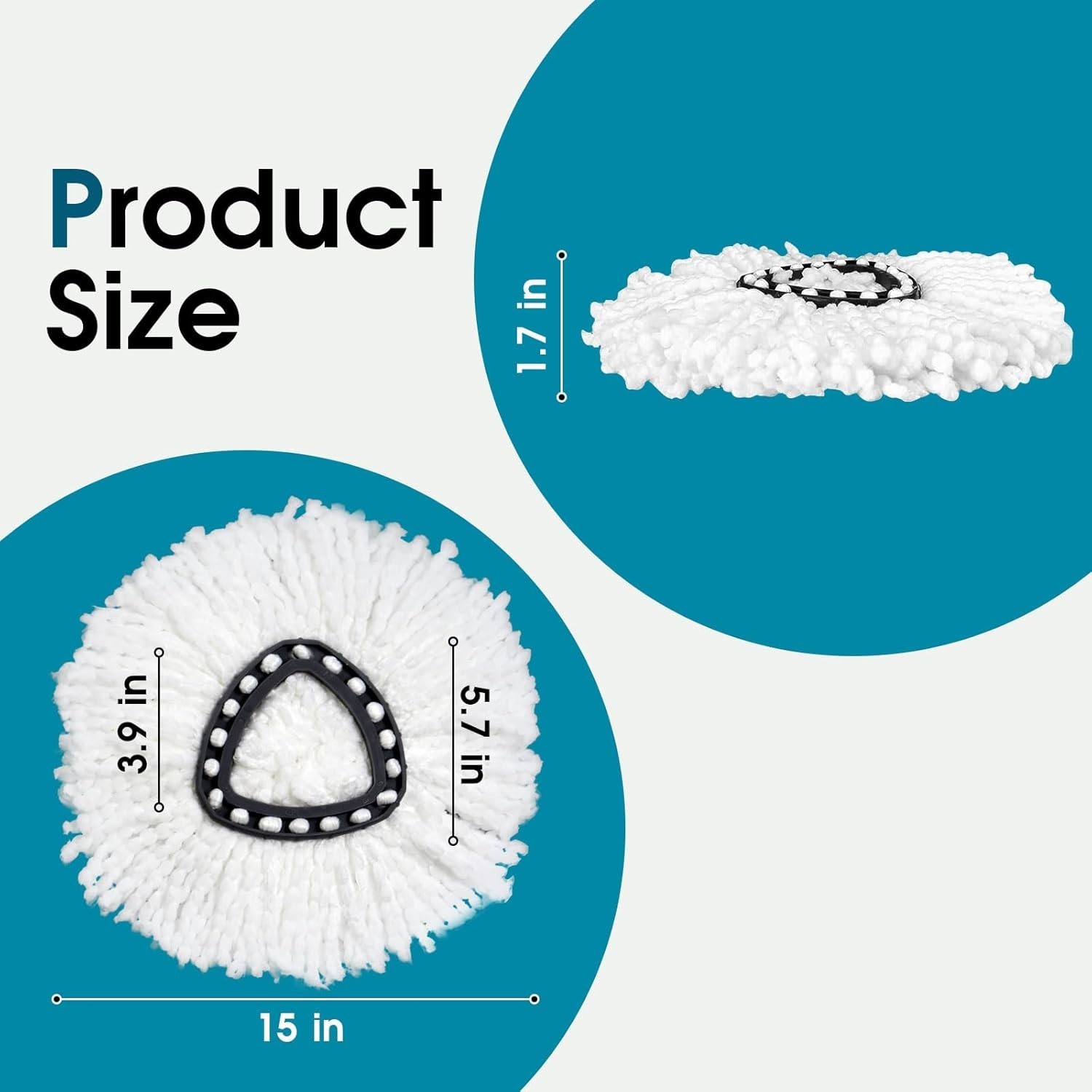 Microfiber Mop Head Replacement 4 Pack for Spin Mops Floor Cleaning