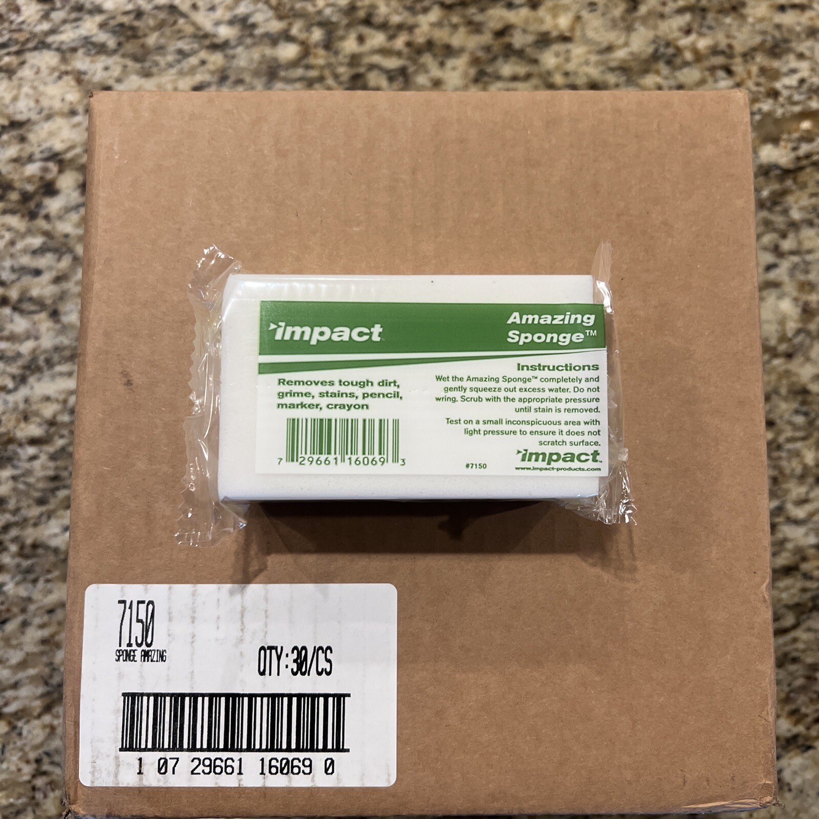 IMPACT PRODUCTS 7150 Amazing White/Yellow 4.5″x2.75″x1.5″ Sponge W/ Magic Eraser