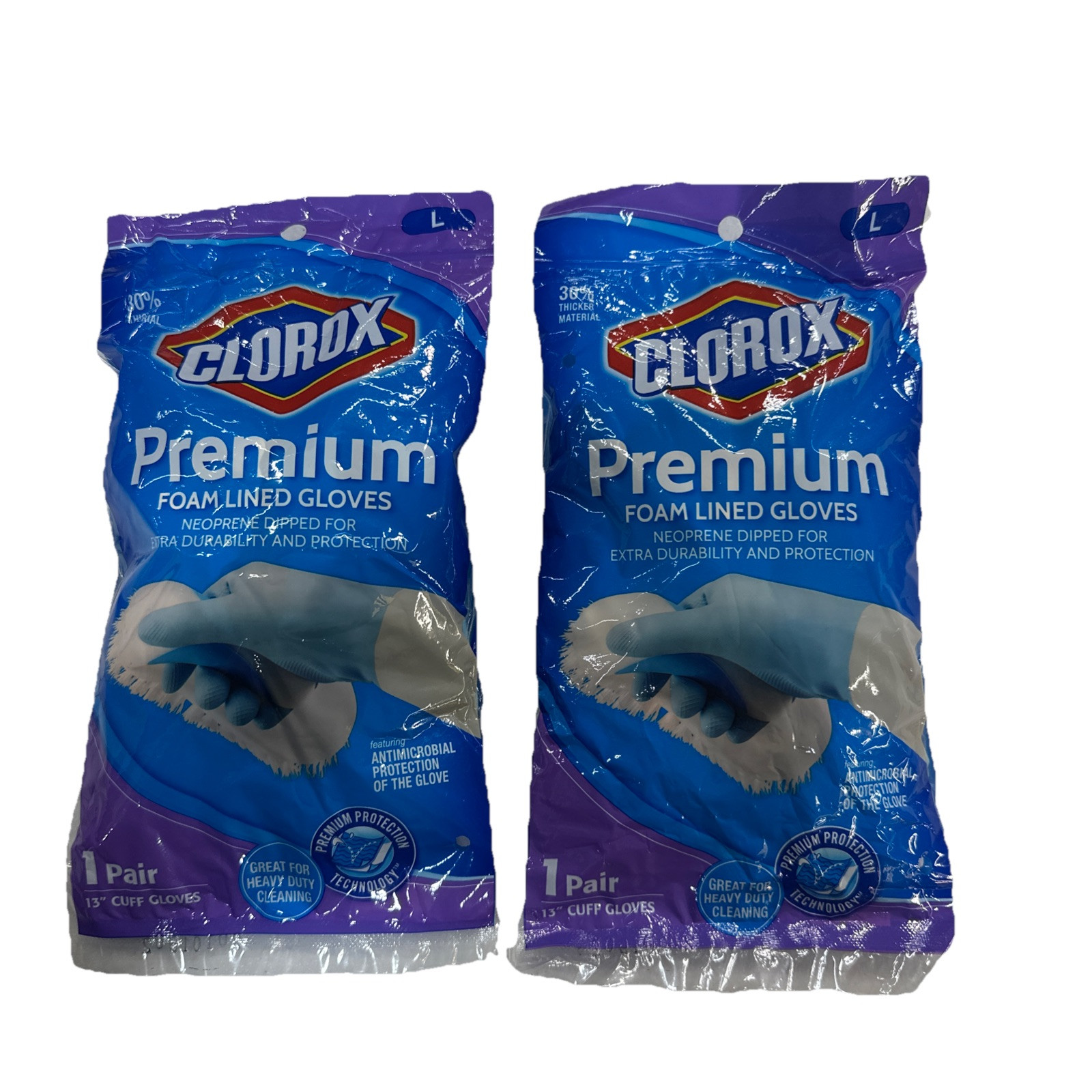2 Pack CLOROX Neoprene Dipped General Purpose Premium Choice Gloves, Large