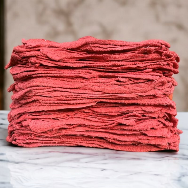100 Pcs Red Shop Towels Jumbo 15×15 Cleaning Rags, A-Grade & Free Shipping