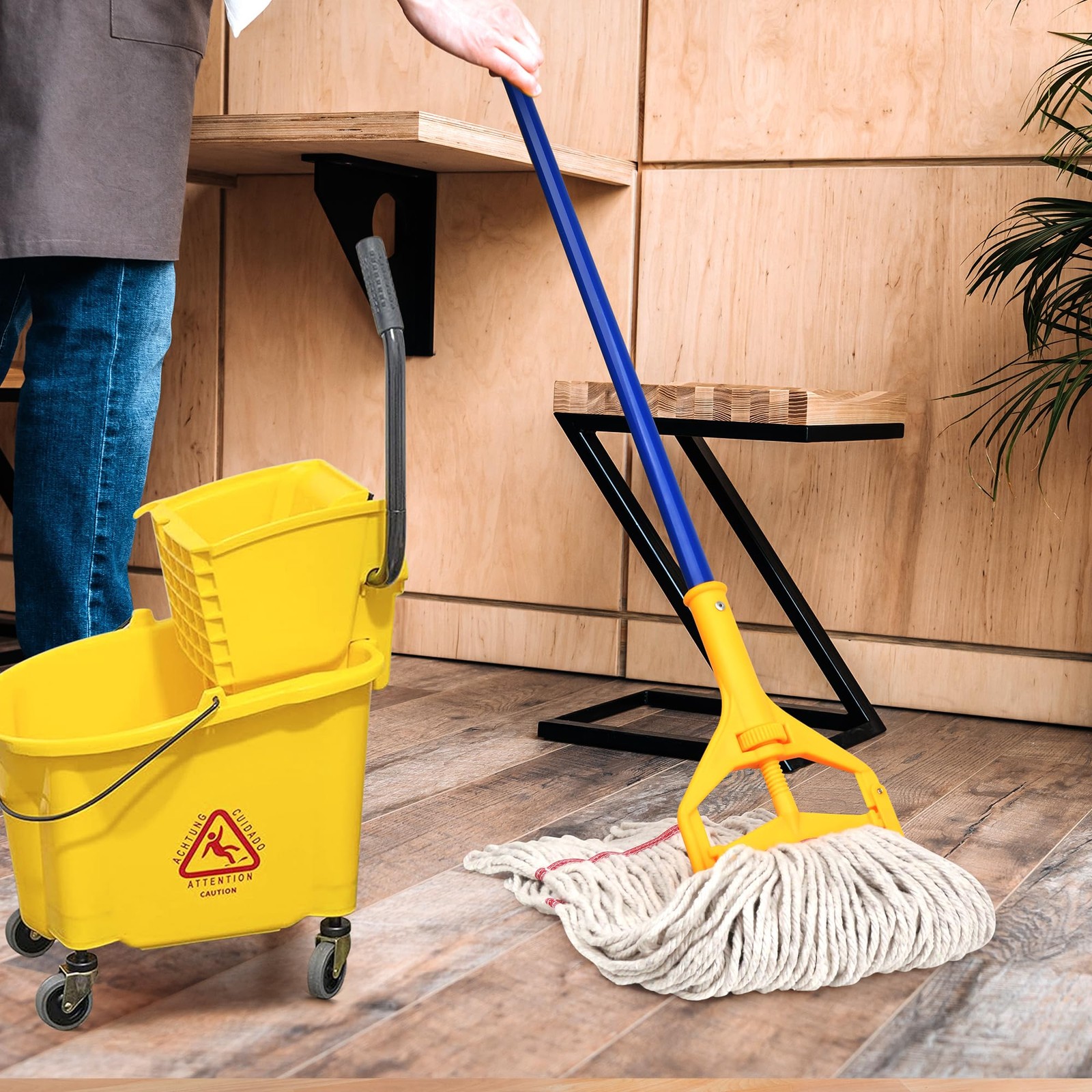 High Quality White Mop 3 Pack Eco Friendly Durable Cotton Blend For All Surfaces