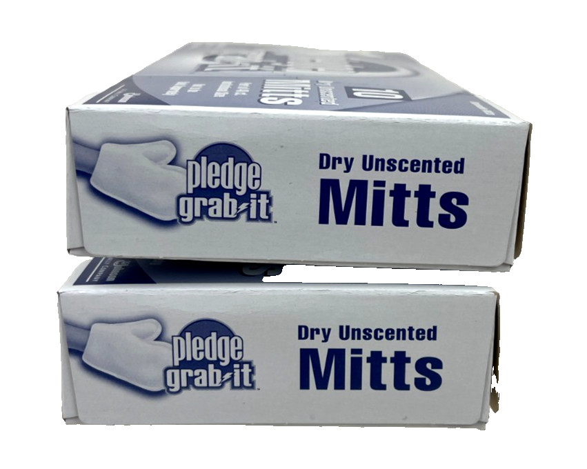 2 Pledge Grab It Disposable Mitts Dry Unscented 10ct Hand Dusting New