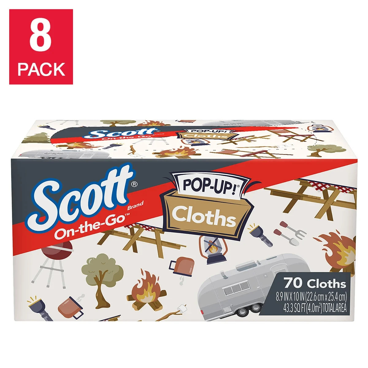 NAPKINS PAPER TOWELS SCOTT POP UP CLOTHS DISPENSER DISPOSABLE PORTABLE BULK 8PK