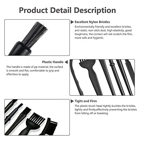 Keyboard Brush,6 in 1 Multi-Purpose Portable Plastic Handle Nylon Anti Static